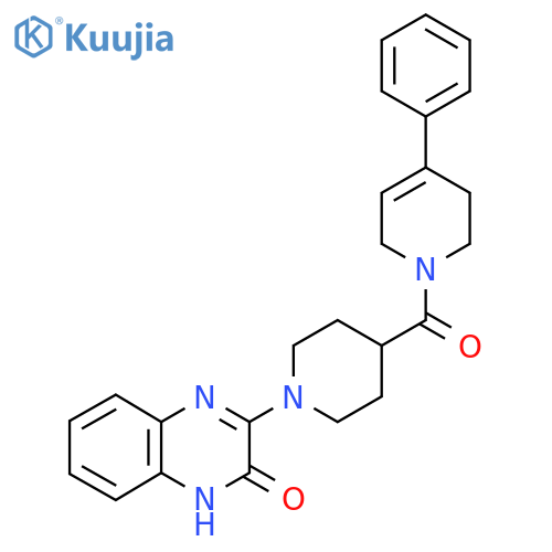 3-4-(4-phenyl-1,2,3,6-tetrahydropyridine-1-carbonyl)piperidin-1-yl-1,2-dihydroquinoxalin-2-one structure