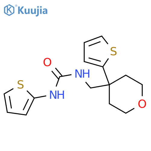 3-(thiophen-2-yl)-1-{4-(thiophen-2-yl)oxan-4-ylmethyl}urea structure