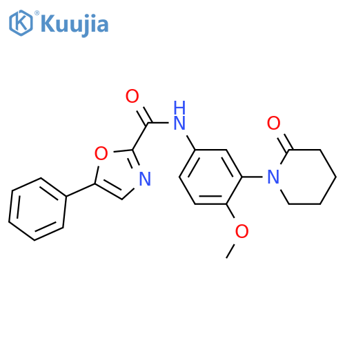 N-[4-methoxy-3-(2-oxopiperidin-1-yl)phenyl]-5-phenyl-1,3-oxazole-2-carboxamide structure