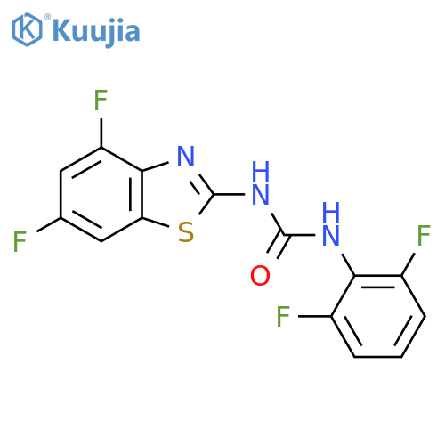 3-(4,6-difluoro-1,3-benzothiazol-2-yl)-1-(2,6-difluorophenyl)urea structure