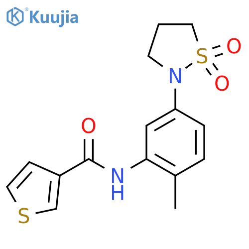 N-5-(1,1-dioxo-1lambda6,2-thiazolidin-2-yl)-2-methylphenylthiophene-3-carboxamide structure
