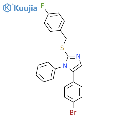 5-(4-bromophenyl)-2-{[(4-fluorophenyl)methyl]sulfanyl}-1-phenyl-1H-imidazole structure