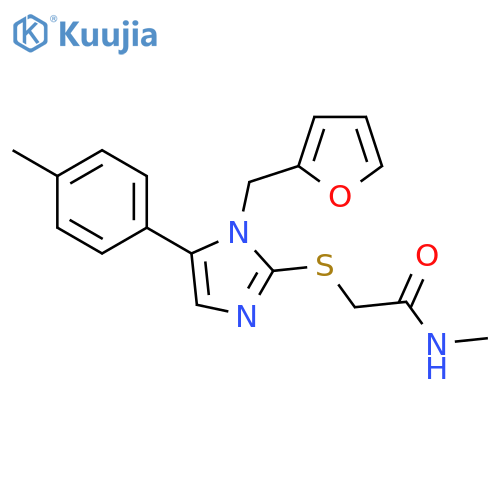 2-({1-[(furan-2-yl)methyl]-5-(4-methylphenyl)-1H-imidazol-2-yl}sulfanyl)-N-methylacetamide structure