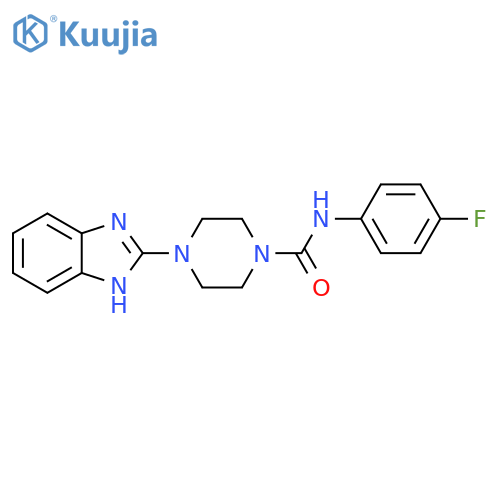 4-(1H-1,3-benzodiazol-2-yl)-N-(4-fluorophenyl)piperazine-1-carboxamide structure