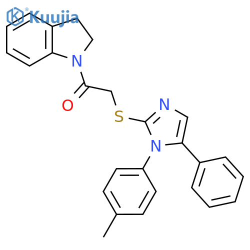 1-(2,3-dihydro-1H-indol-1-yl)-2-{[1-(4-methylphenyl)-5-phenyl-1H-imidazol-2-yl]sulfanyl}ethan-1-one structure