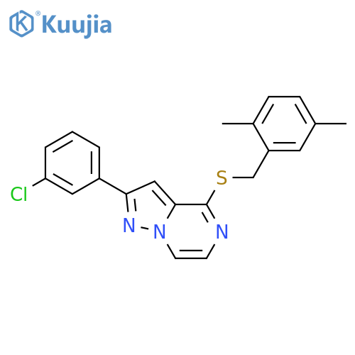 2-(3-chlorophenyl)-4-{[(2,5-dimethylphenyl)methyl]sulfanyl}pyrazolo[1,5-a]pyrazine structure