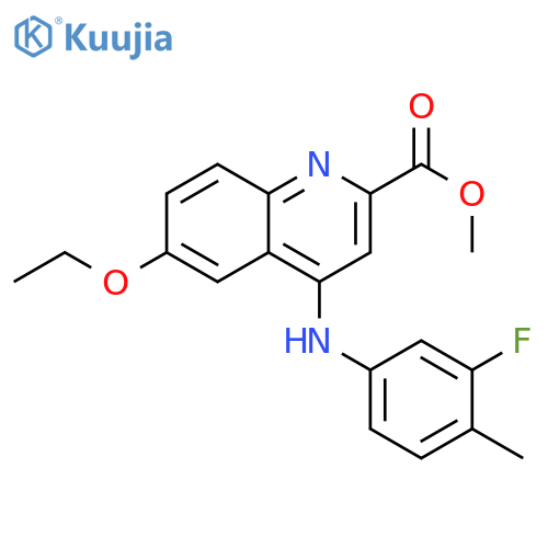 methyl 6-ethoxy-4-[(3-fluoro-4-methylphenyl)amino]quinoline-2-carboxylate structure