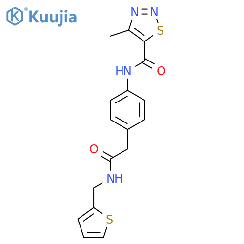 4-methyl-N-4-({(thiophen-2-yl)methylcarbamoyl}methyl)phenyl-1,2,3-thiadiazole-5-carboxamide structure