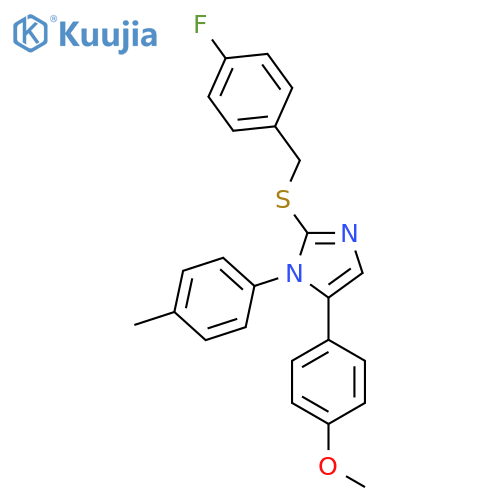 2-{[(4-fluorophenyl)methyl]sulfanyl}-5-(4-methoxyphenyl)-1-(4-methylphenyl)-1H-imidazole structure