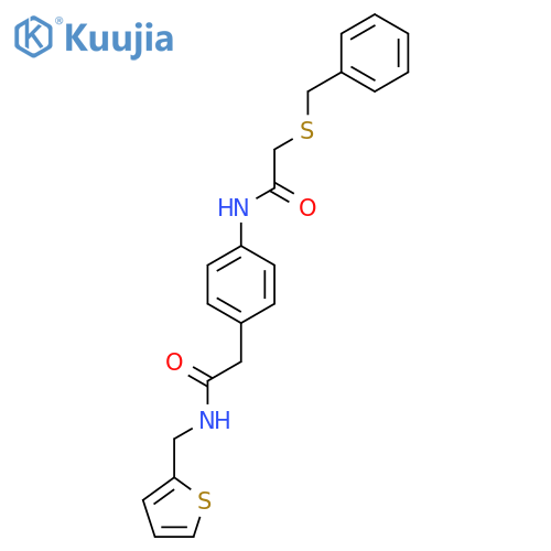 2-{4-2-(benzylsulfanyl)acetamidophenyl}-N-(thiophen-2-yl)methylacetamide structure