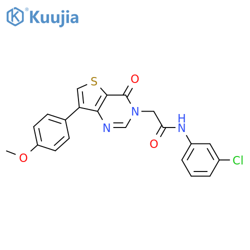 N-(3-chlorophenyl)-2-[7-(4-methoxyphenyl)-4-oxo-3H,4H-thieno[3,2-d]pyrimidin-3-yl]acetamide structure