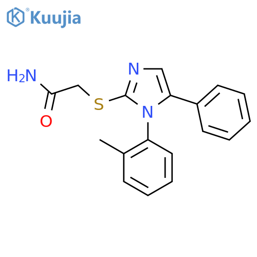 2-{[1-(2-methylphenyl)-5-phenyl-1H-imidazol-2-yl]sulfanyl}acetamide structure