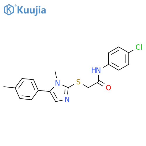 N-(4-chlorophenyl)-2-{[1-methyl-5-(4-methylphenyl)-1H-imidazol-2-yl]sulfanyl}acetamide structure