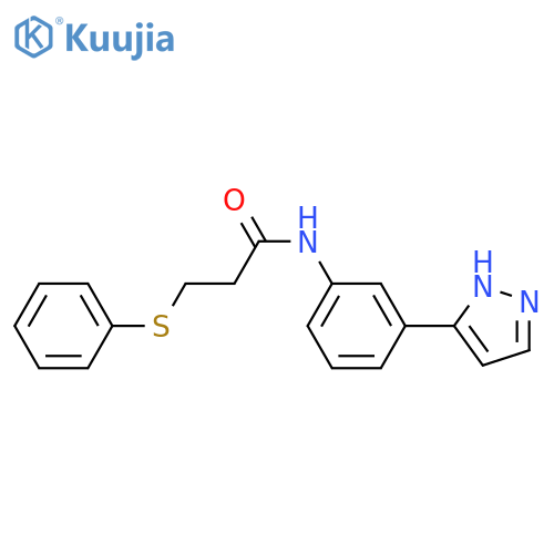 3-(phenylsulfanyl)-N-3-(1H-pyrazol-3-yl)phenylpropanamide structure