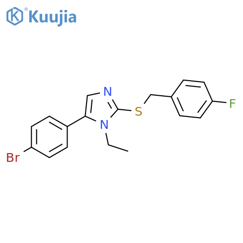 5-(4-bromophenyl)-1-ethyl-2-{[(4-fluorophenyl)methyl]sulfanyl}-1H-imidazole structure