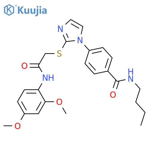 N-butyl-4-[2-({[(2,4-dimethoxyphenyl)carbamoyl]methyl}sulfanyl)-1H-imidazol-1-yl]benzamide structure