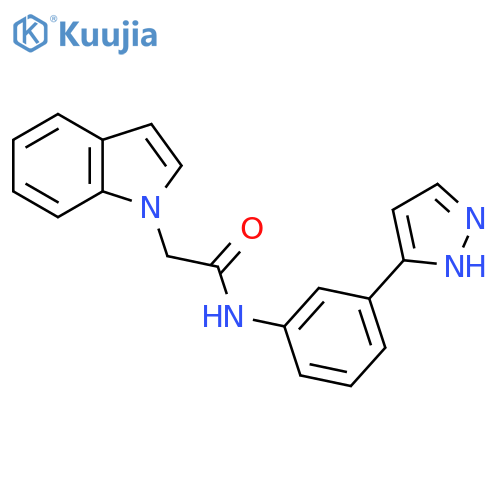 2-(1H-indol-1-yl)-N-3-(1H-pyrazol-3-yl)phenylacetamide structure