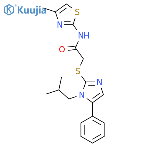 N-(4-methyl-1,3-thiazol-2-yl)-2-{[1-(2-methylpropyl)-5-phenyl-1H-imidazol-2-yl]sulfanyl}acetamide structure