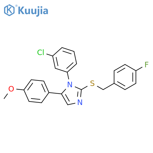 1-(3-chlorophenyl)-2-{[(4-fluorophenyl)methyl]sulfanyl}-5-(4-methoxyphenyl)-1H-imidazole structure