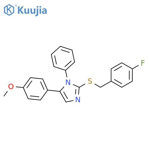 2-{[(4-fluorophenyl)methyl]sulfanyl}-5-(4-methoxyphenyl)-1-phenyl-1H-imidazole structure