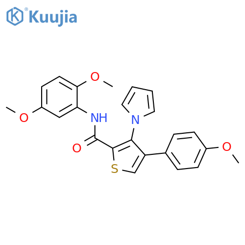 N-(2,5-dimethoxyphenyl)-4-(4-methoxyphenyl)-3-(1H-pyrrol-1-yl)thiophene-2-carboxamide structure