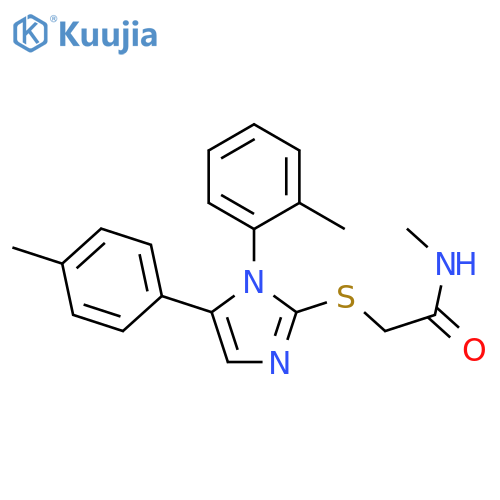 N-methyl-2-{[1-(2-methylphenyl)-5-(4-methylphenyl)-1H-imidazol-2-yl]sulfanyl}acetamide structure