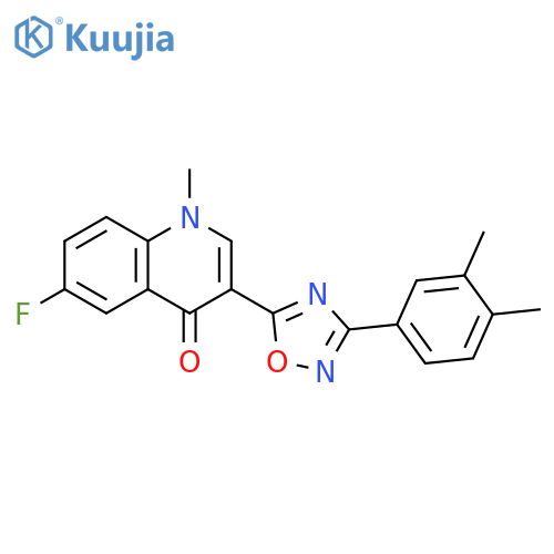 3-[3-(3,4-dimethylphenyl)-1,2,4-oxadiazol-5-yl]-6-fluoro-1-methyl-1,4-dihydroquinolin-4-one structure