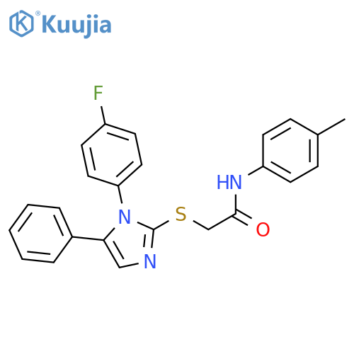 2-{[1-(4-fluorophenyl)-5-phenyl-1H-imidazol-2-yl]sulfanyl}-N-(4-methylphenyl)acetamide structure