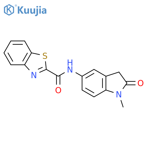 N-(1-methyl-2-oxo-2,3-dihydro-1H-indol-5-yl)-1,3-benzothiazole-2-carboxamide structure