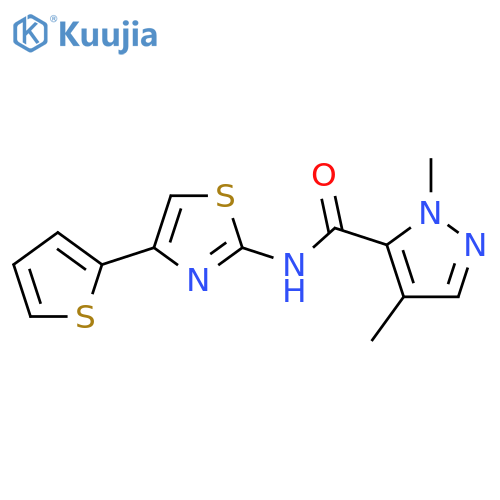 1,4-dimethyl-N-4-(thiophen-2-yl)-1,3-thiazol-2-yl-1H-pyrazole-5-carboxamide structure