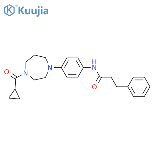 N-4-(4-cyclopropanecarbonyl-1,4-diazepan-1-yl)phenyl-3-phenylpropanamide structure