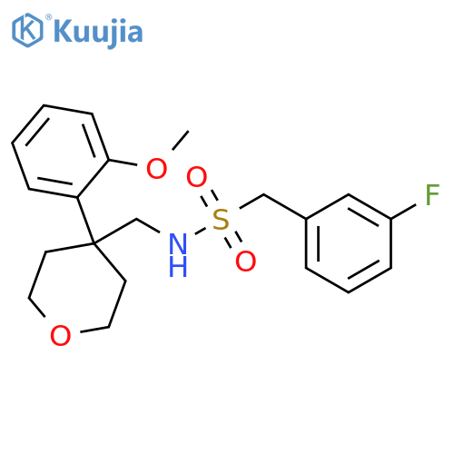 1-(3-fluorophenyl)-N-{[4-(2-methoxyphenyl)oxan-4-yl]methyl}methanesulfonamide structure