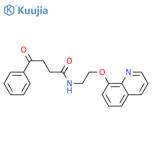 4-oxo-4-phenyl-N-2-(quinolin-8-yloxy)ethylbutanamide structure