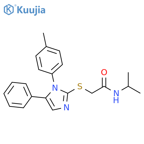 2-{[1-(4-methylphenyl)-5-phenyl-1H-imidazol-2-yl]sulfanyl}-N-(propan-2-yl)acetamide structure