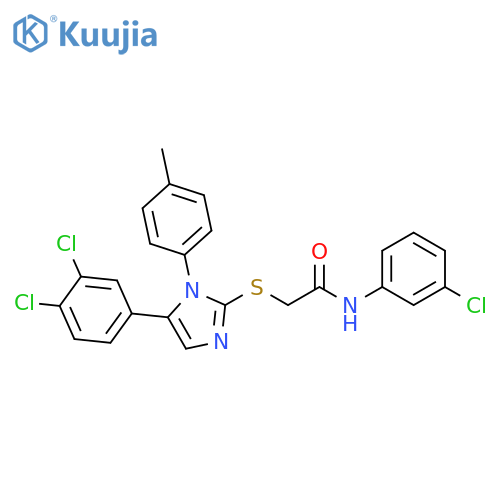 N-(3-chlorophenyl)-2-{[5-(3,4-dichlorophenyl)-1-(4-methylphenyl)-1H-imidazol-2-yl]sulfanyl}acetamide structure