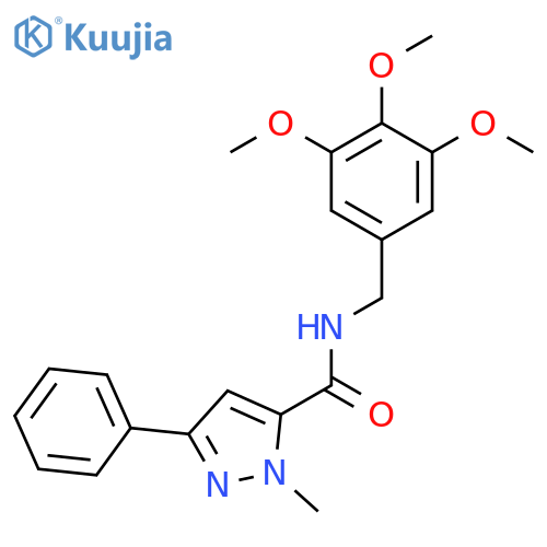 1-methyl-3-phenyl-N-(3,4,5-trimethoxyphenyl)methyl-1H-pyrazole-5-carboxamide structure