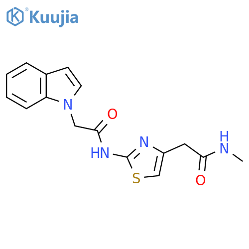 2-{2-2-(1H-indol-1-yl)acetamido-1,3-thiazol-4-yl}-N-methylacetamide structure