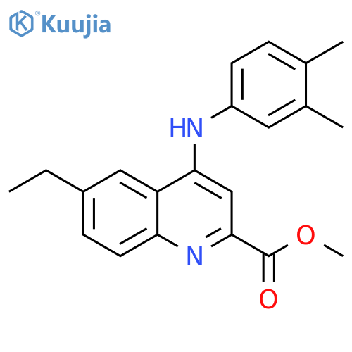 methyl 4-[(3,4-dimethylphenyl)amino]-6-ethylquinoline-2-carboxylate structure