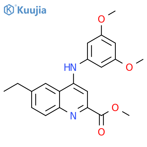 methyl 4-[(3,5-dimethoxyphenyl)amino]-6-ethylquinoline-2-carboxylate structure