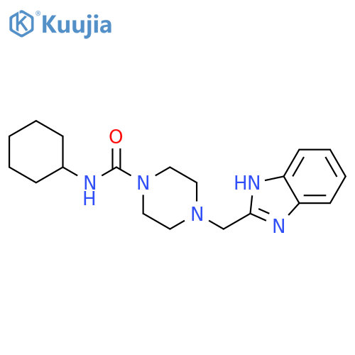 4-[(1H-1,3-benzodiazol-2-yl)methyl]-N-cyclohexylpiperazine-1-carboxamide structure