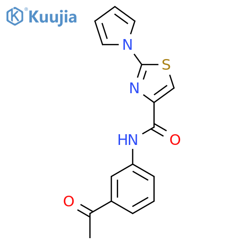 N-(3-acetylphenyl)-2-(1H-pyrrol-1-yl)-1,3-thiazole-4-carboxamide structure