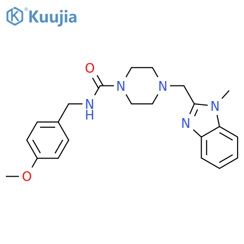 N-[(4-methoxyphenyl)methyl]-4-[(1-methyl-1H-1,3-benzodiazol-2-yl)methyl]piperazine-1-carboxamide structure