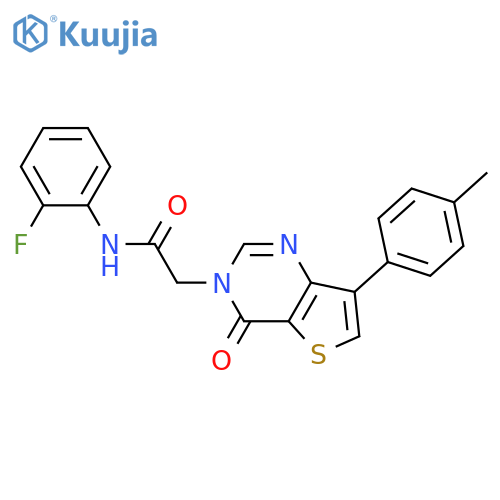 N-(2-fluorophenyl)-2-[7-(4-methylphenyl)-4-oxo-3H,4H-thieno[3,2-d]pyrimidin-3-yl]acetamide structure