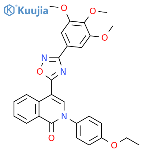 2-(4-ethoxyphenyl)-4-[3-(3,4,5-trimethoxyphenyl)-1,2,4-oxadiazol-5-yl]-1,2-dihydroisoquinolin-1-one structure