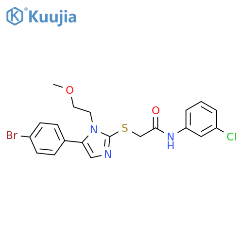 2-{[5-(4-bromophenyl)-1-(2-methoxyethyl)-1H-imidazol-2-yl]sulfanyl}-N-(3-chlorophenyl)acetamide structure