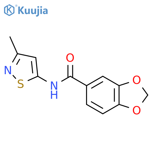 N-(3-methyl-1,2-thiazol-5-yl)-2H-1,3-benzodioxole-5-carboxamide structure