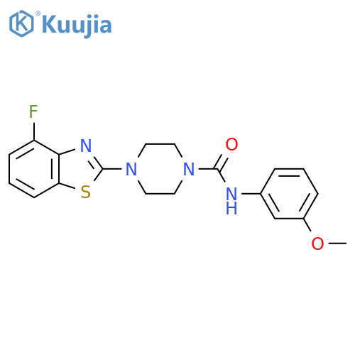 4-(4-fluoro-1,3-benzothiazol-2-yl)-N-(3-methoxyphenyl)piperazine-1-carboxamide structure