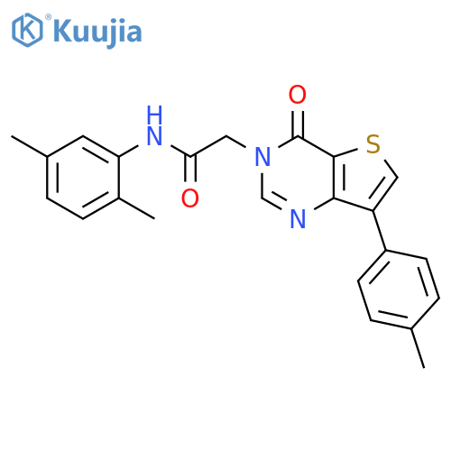 N-(2,5-dimethylphenyl)-2-[7-(4-methylphenyl)-4-oxo-3H,4H-thieno[3,2-d]pyrimidin-3-yl]acetamide structure
