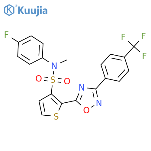 N-(4-fluorophenyl)-N-methyl-2-{3-[4-(trifluoromethyl)phenyl]-1,2,4-oxadiazol-5-yl}thiophene-3-sulfonamide structure