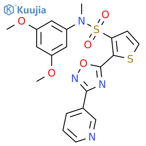 N-(3,5-dimethoxyphenyl)-N-methyl-2-[3-(pyridin-3-yl)-1,2,4-oxadiazol-5-yl]thiophene-3-sulfonamide structure